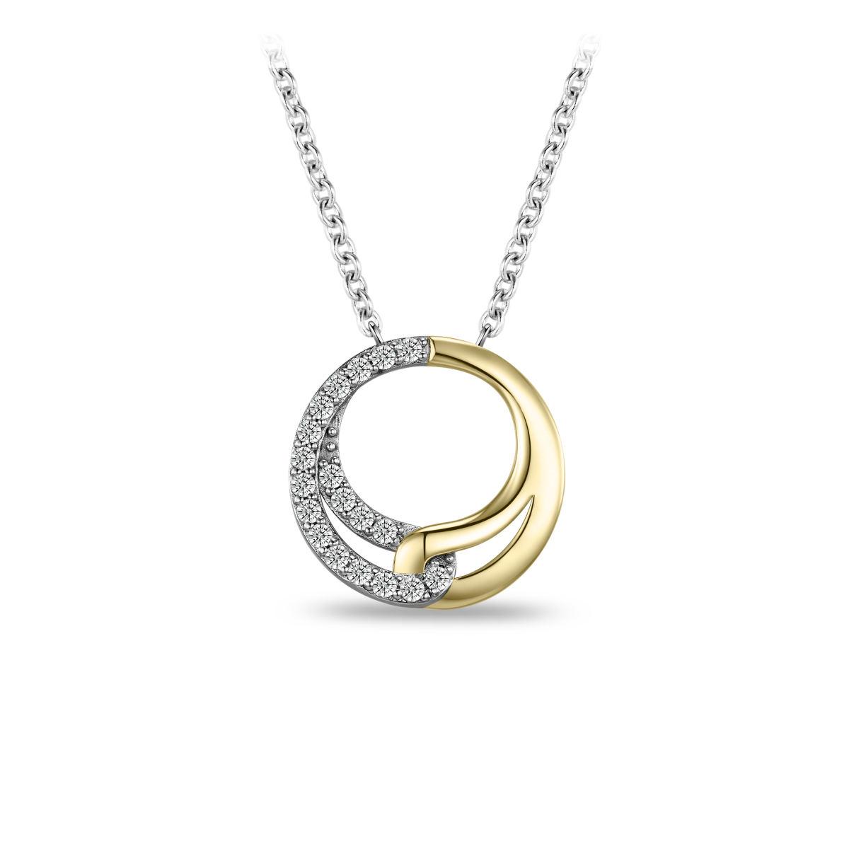 Gisser Jewels Silver Gold Cz Circle Necklace | 16MM