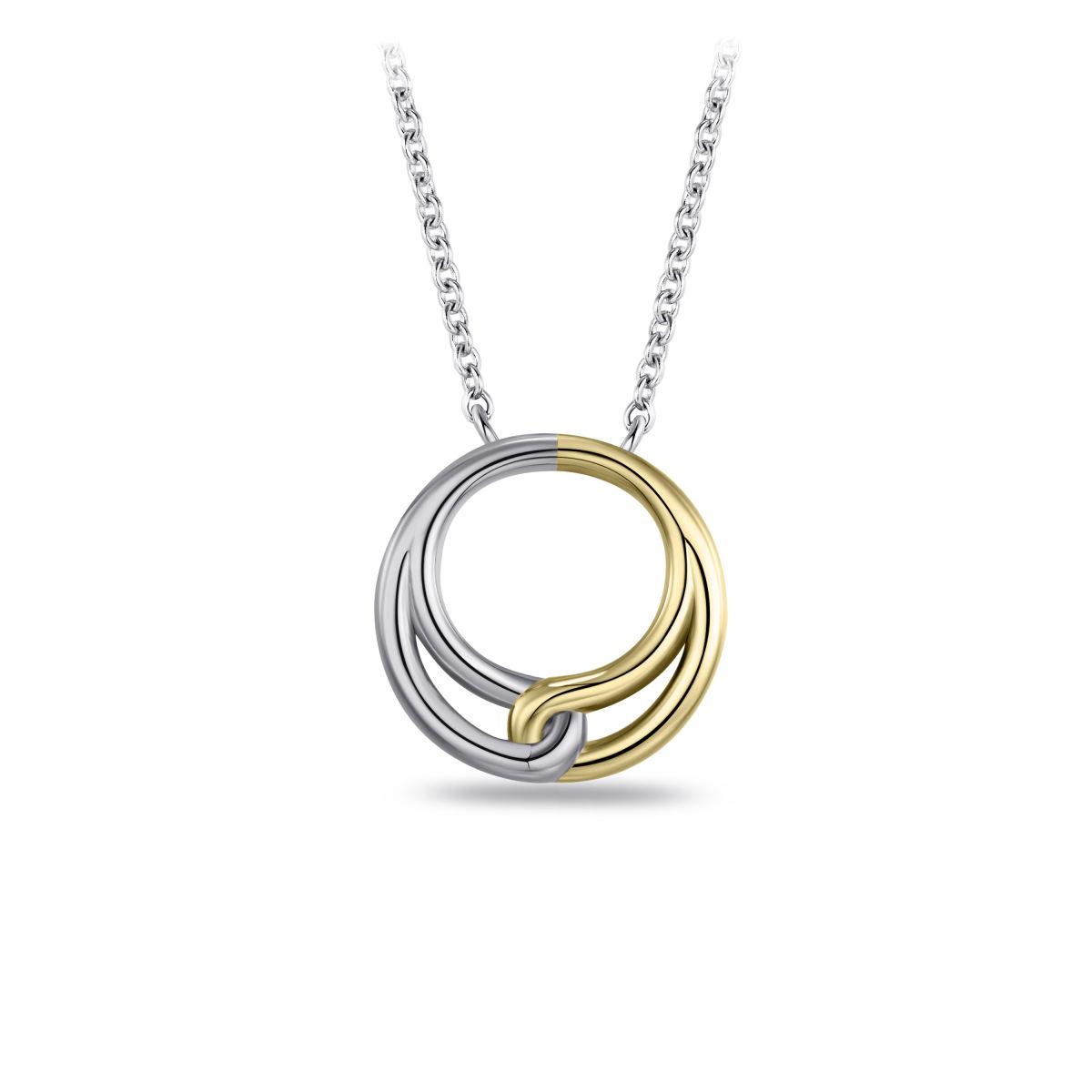 Gisser Jewels Silver Gold Circle Necklace | 16MM