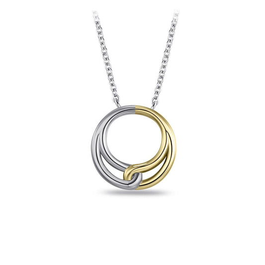Gisser Jewels Silver Gold Circle Necklace | 16MM
