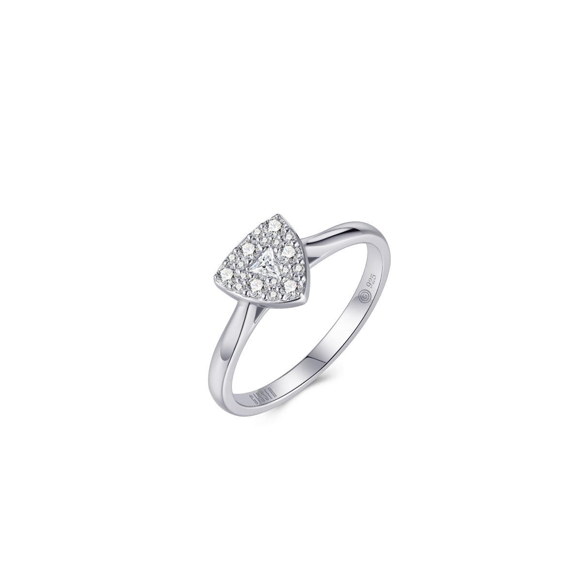 Gisser Silver Cz Triangle Ring