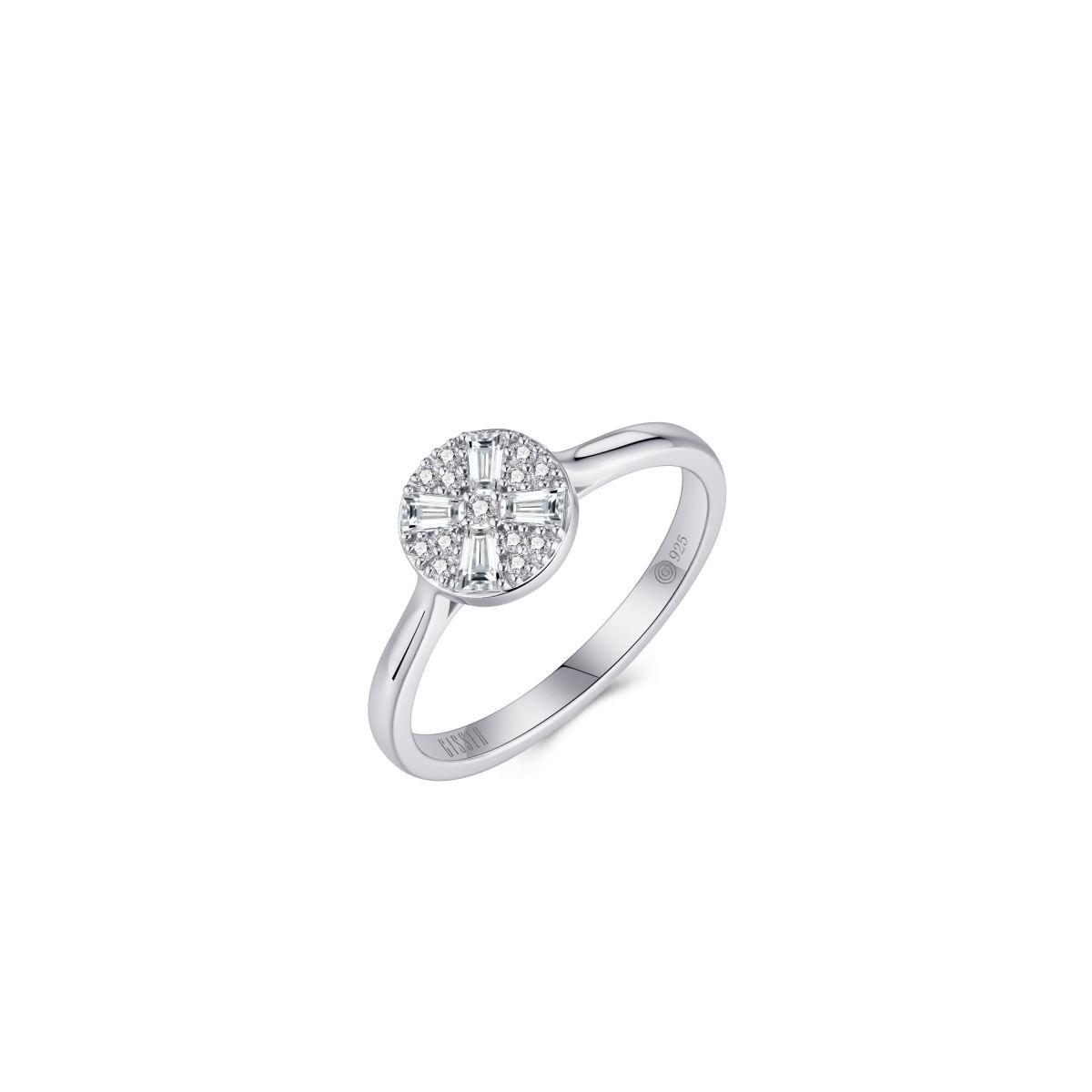 Gisser Silver Cz Circle Ring