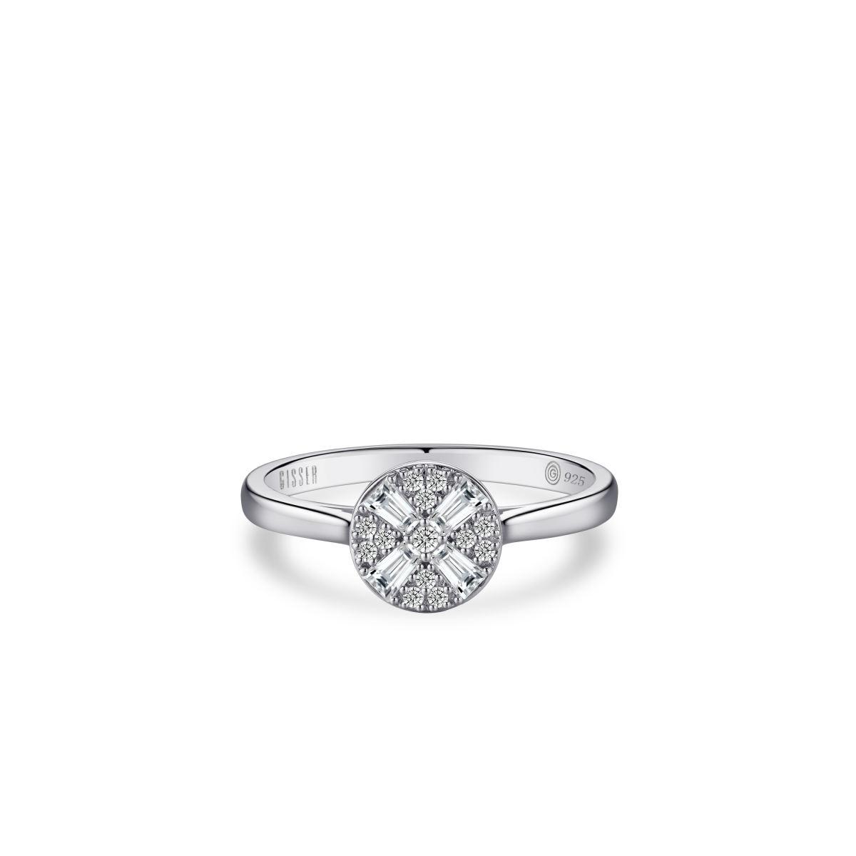 Gisser Silver Cz Circle Ring