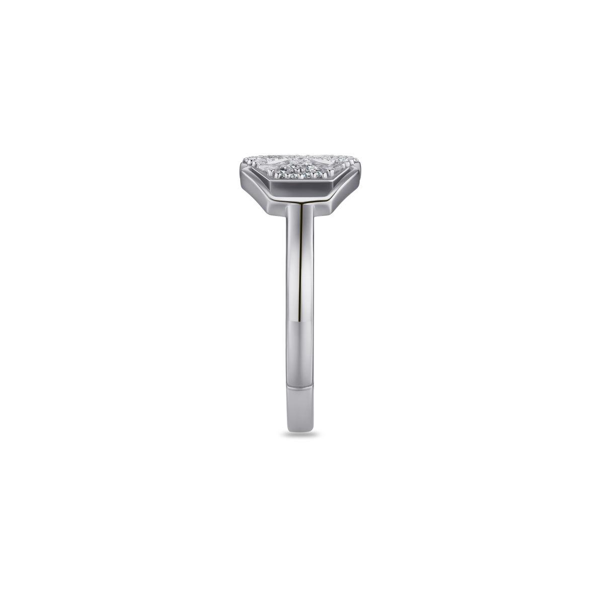Gisser Silver Cz Signature Cross Ring