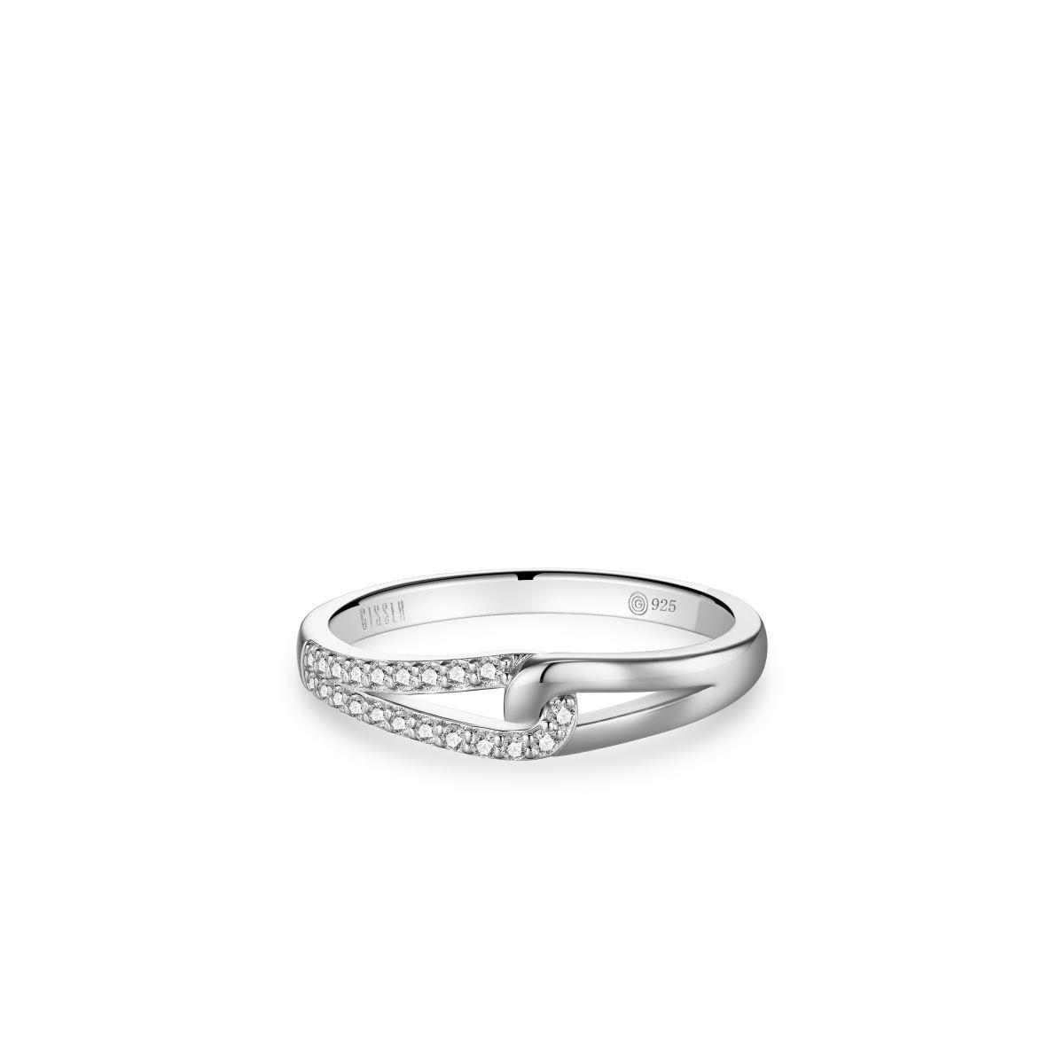 Silver Cz Link Ring