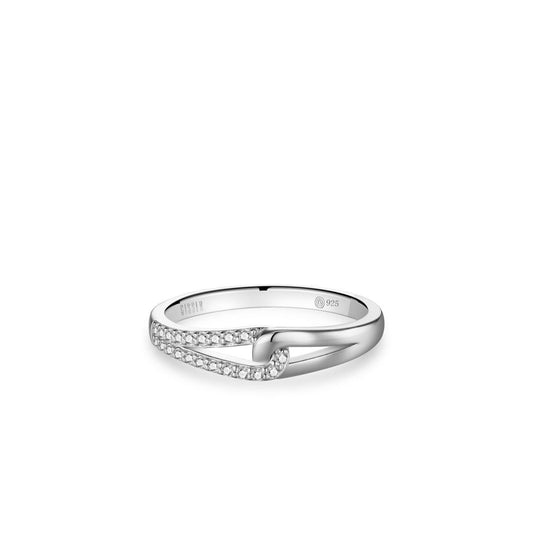 Silver Cz Link Ring