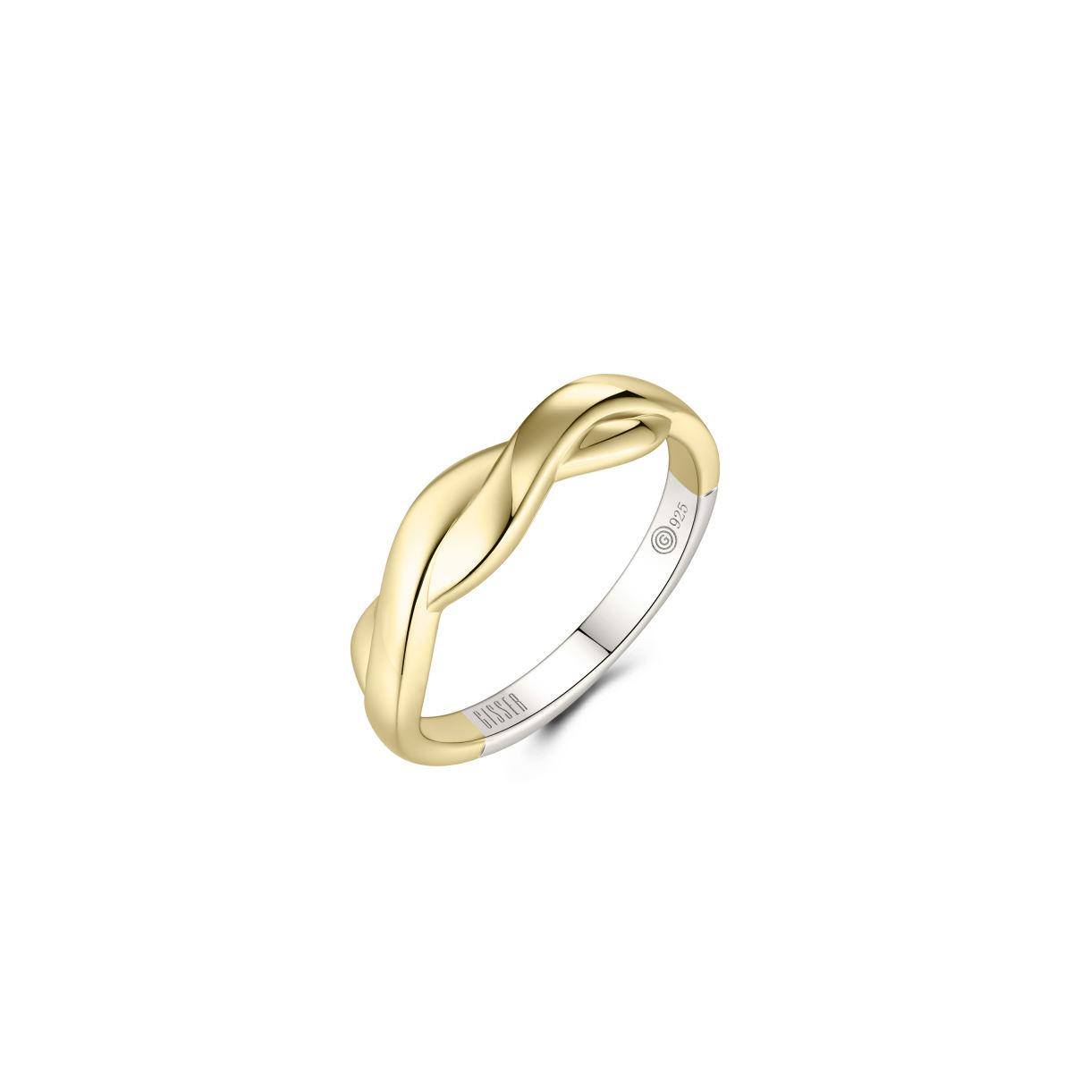 Silver Gold Mixed Metal Twist Ring