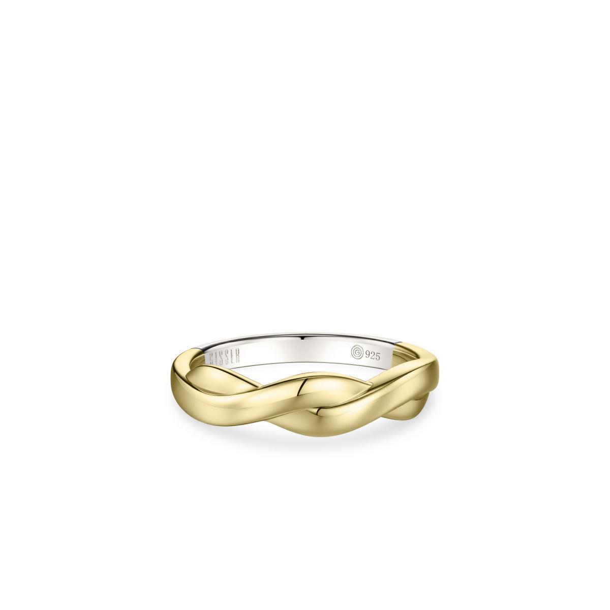 Silver Gold Mixed Metal Twist Ring