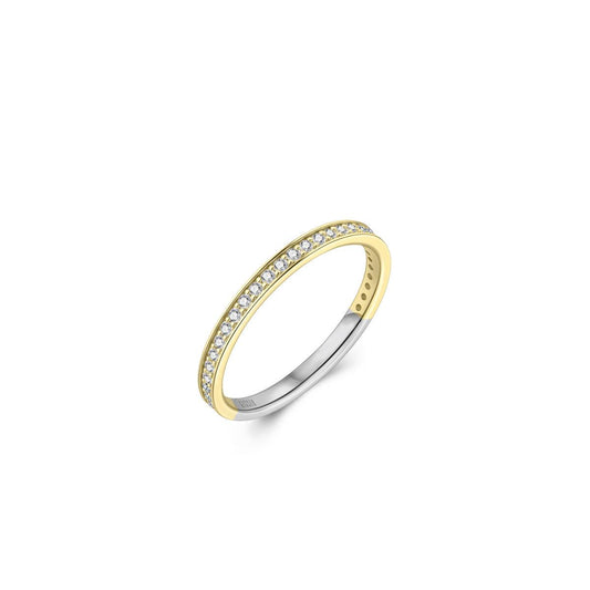 Golden Cz Pave Set Band Ring