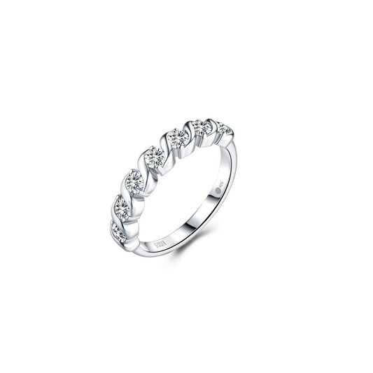 Silver Cz Twist Band Ring