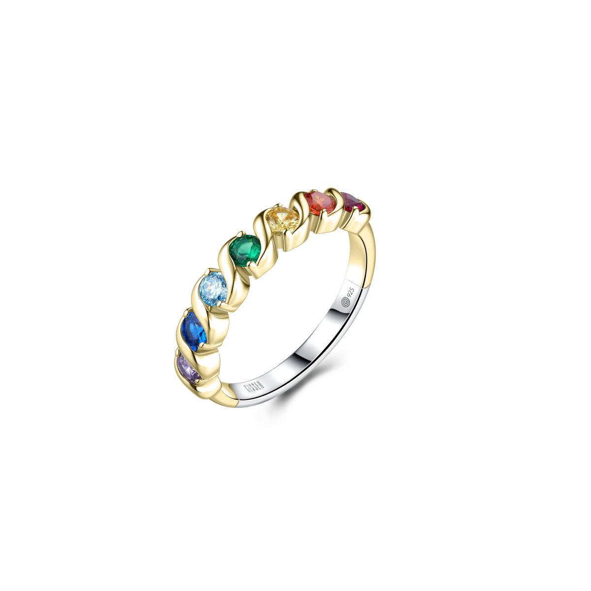 Golden Multi Colour CZ Twist Band