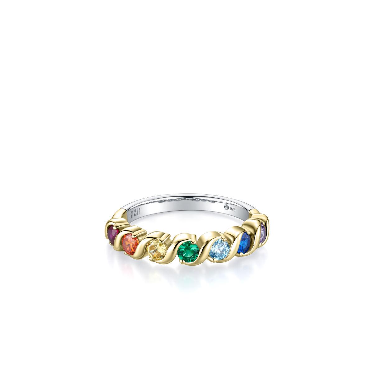 Golden Multi Colour CZ Twist Band