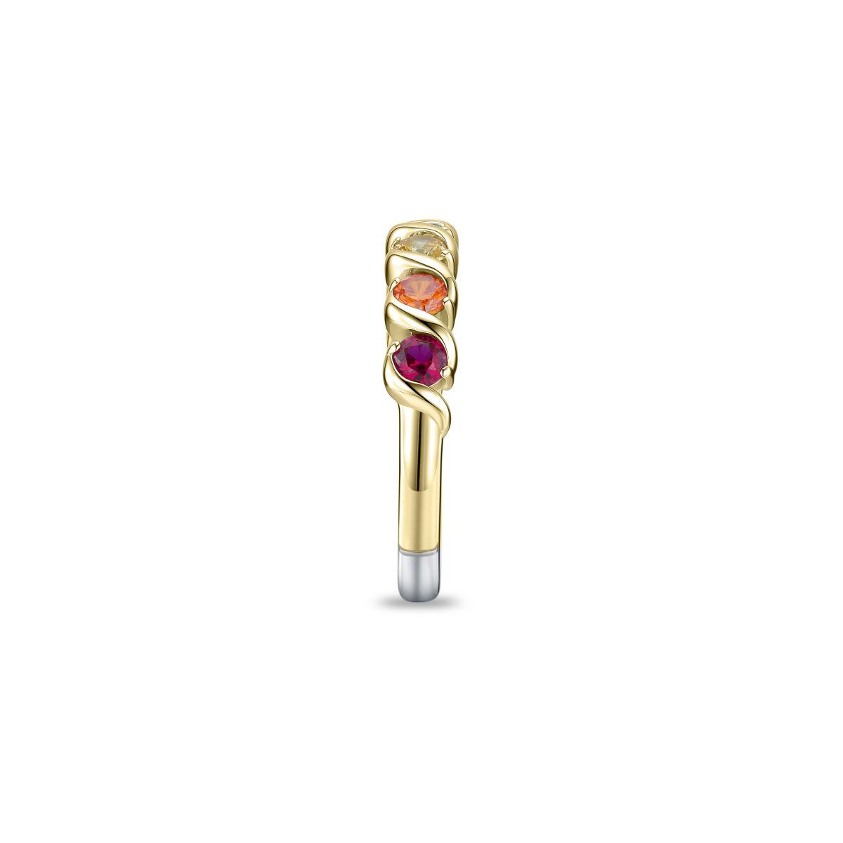 Golden Multi Colour CZ Twist Band