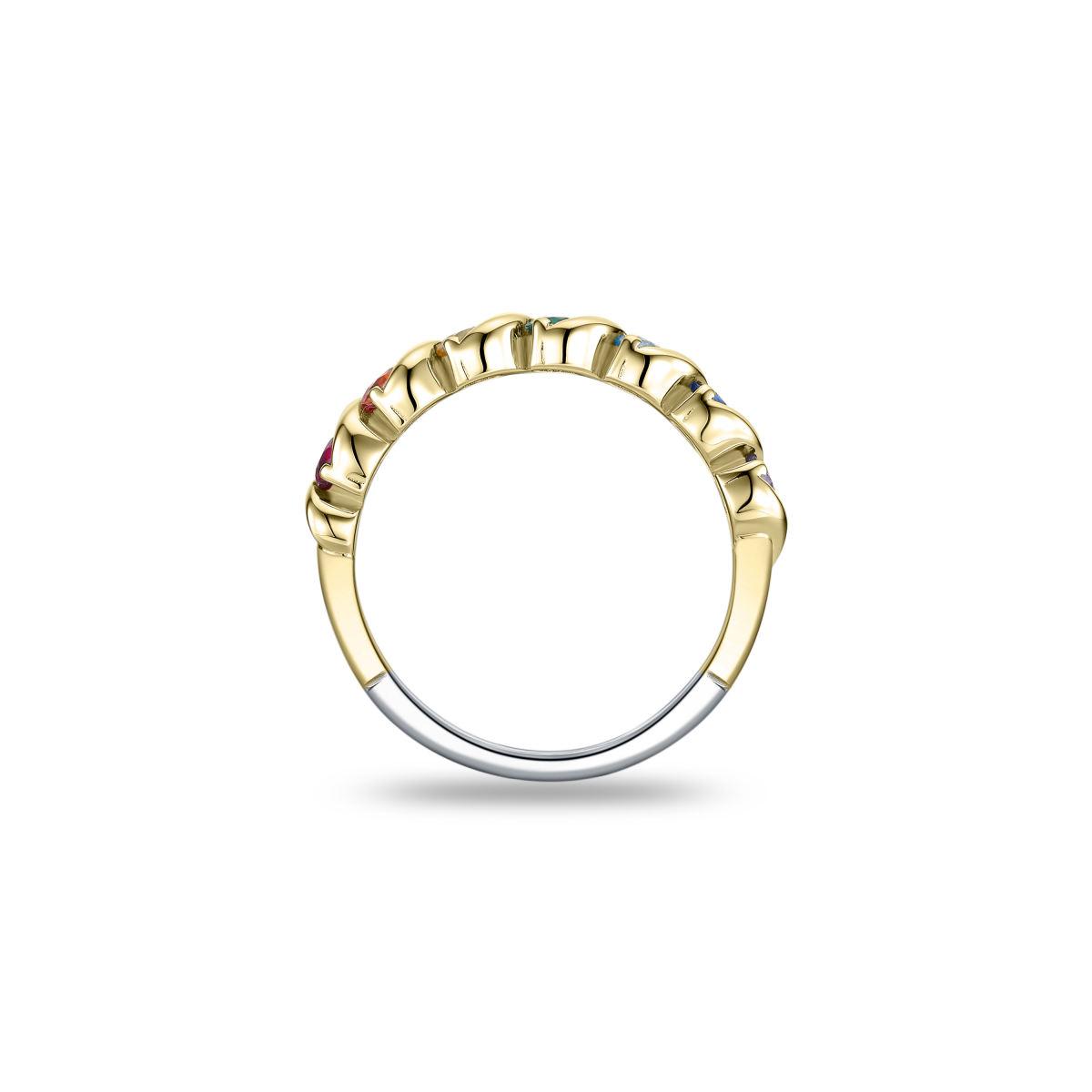 Golden Multi Colour CZ Twist Band