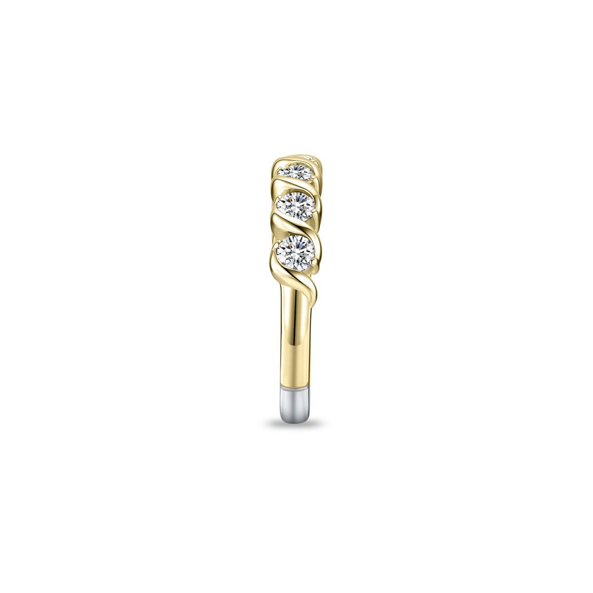 Golden Cz Twist Band Ring