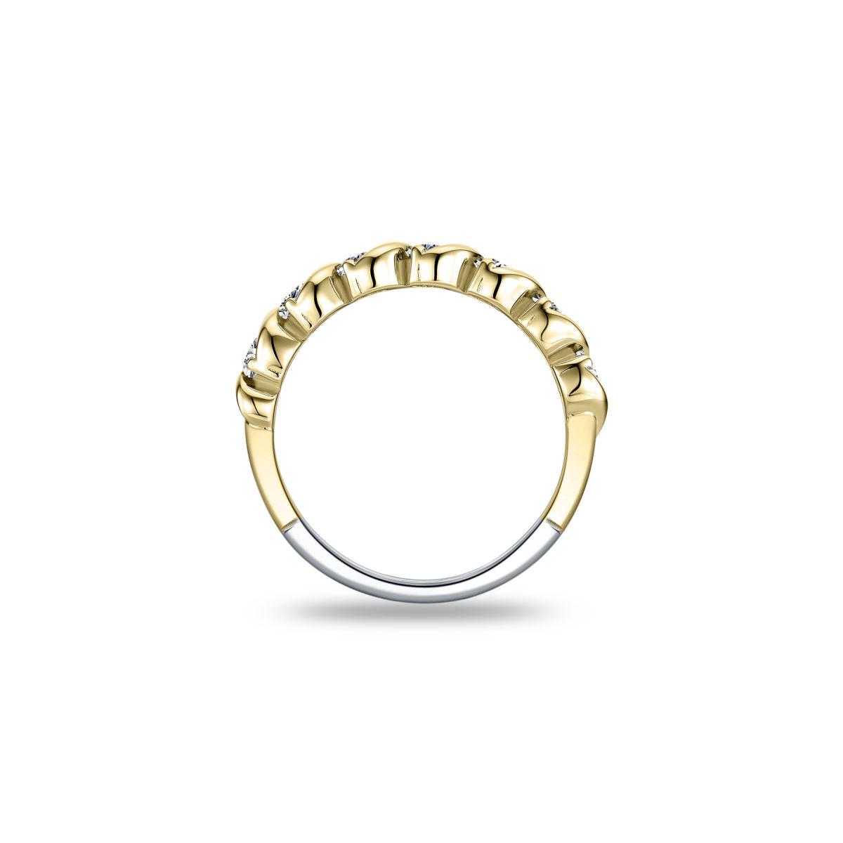 Golden Cz Twist Band Ring
