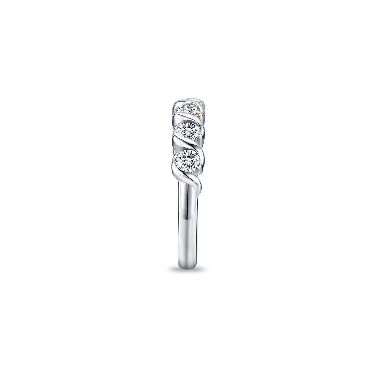 Silver Cz Twist Band Ring