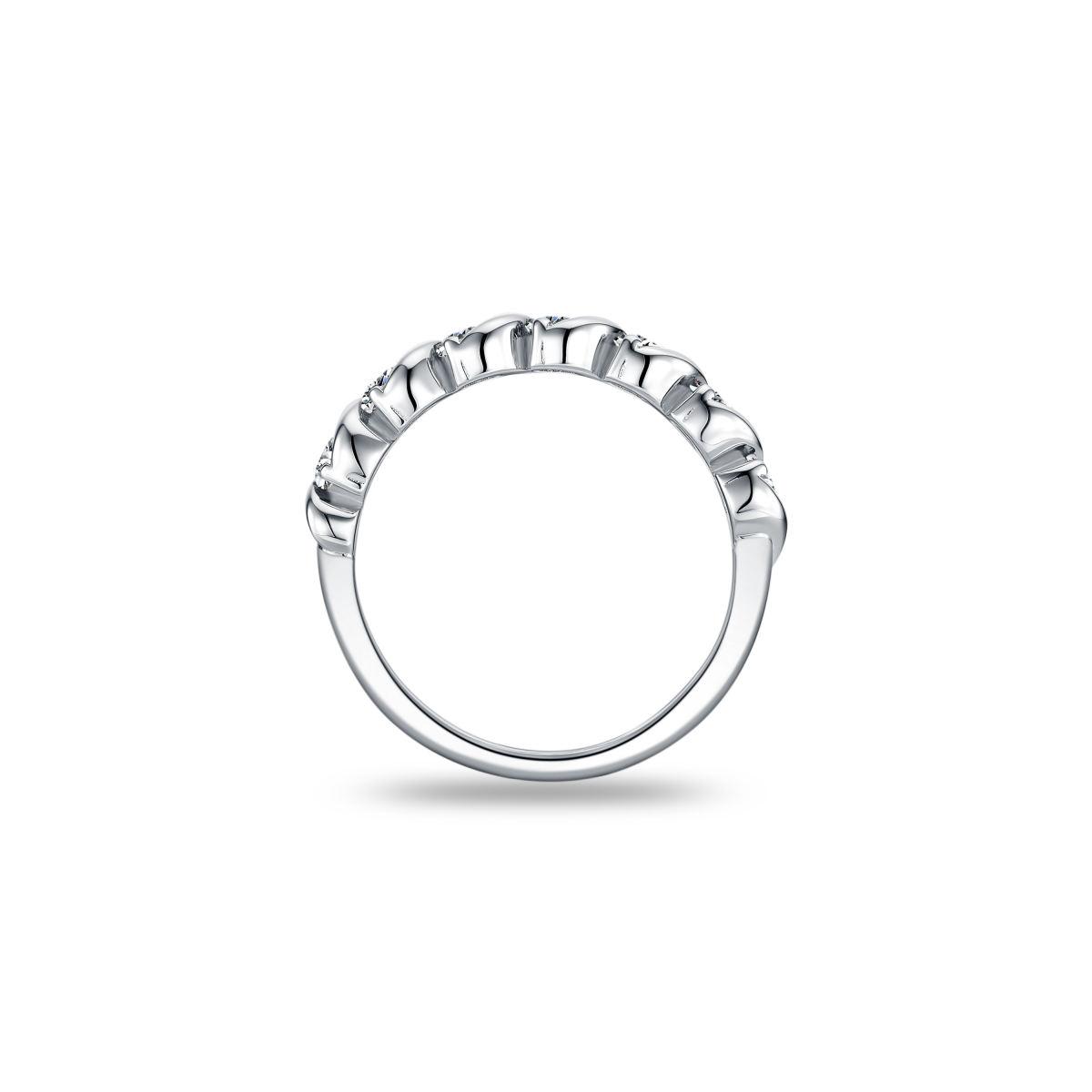 Silver Cz Twist Band Ring