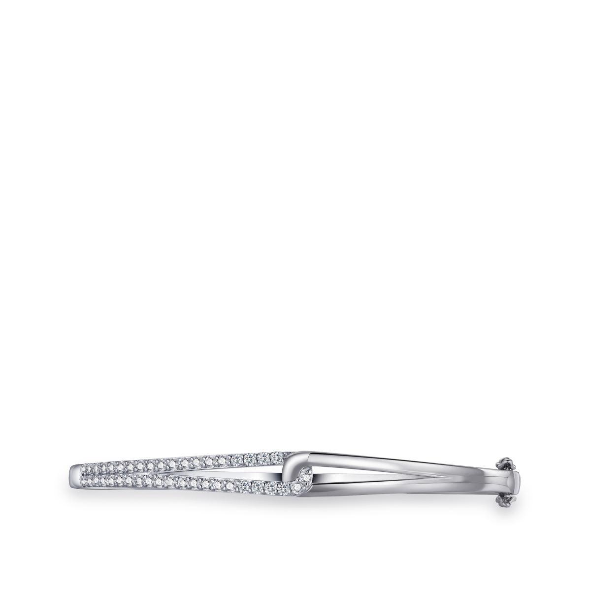 Gisser Silver Cz Link Bangle
