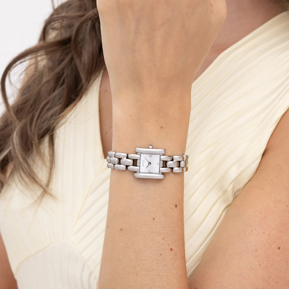 Hugo Boss Violet Silver Square Ladies Watch