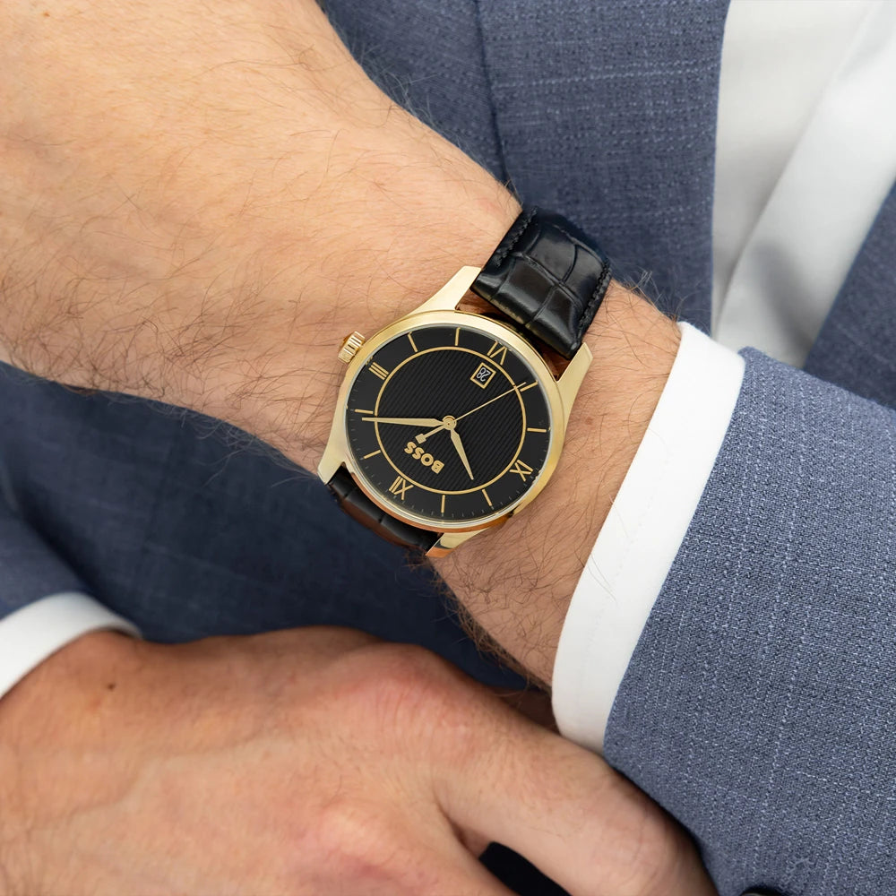 Hugo Boss Principle Prestige Gents black dress watch with date