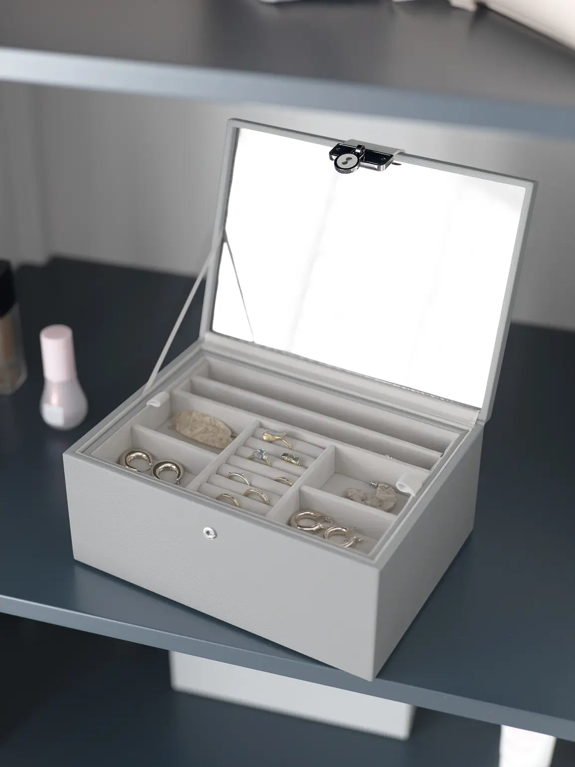 Luxury Classic Jewellery Box - Pebble Grey