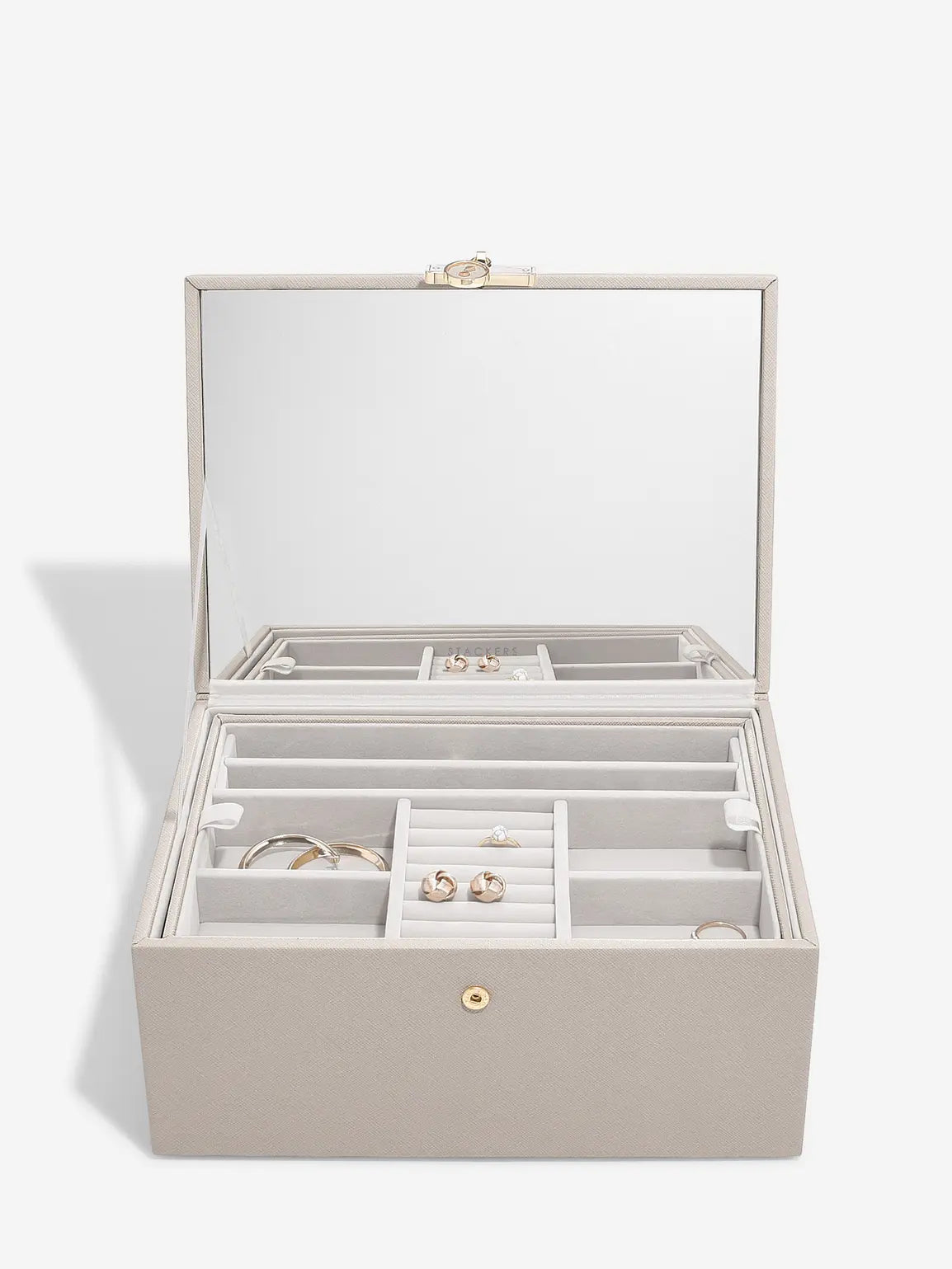 Luxury Classic Jewellery Box - Taupe