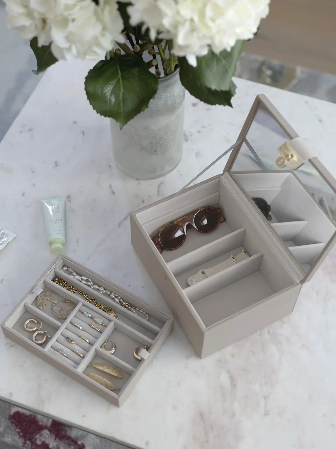 Luxury Classic Jewellery Box - Taupe