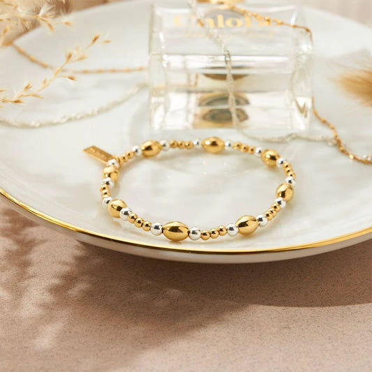 Mixed Metal Cute Oval Bracelet