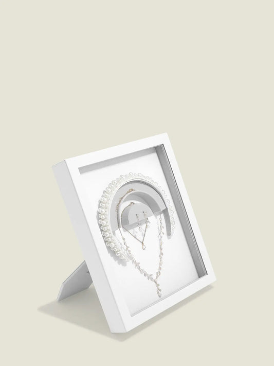 White Jewellery Glass Display Frame