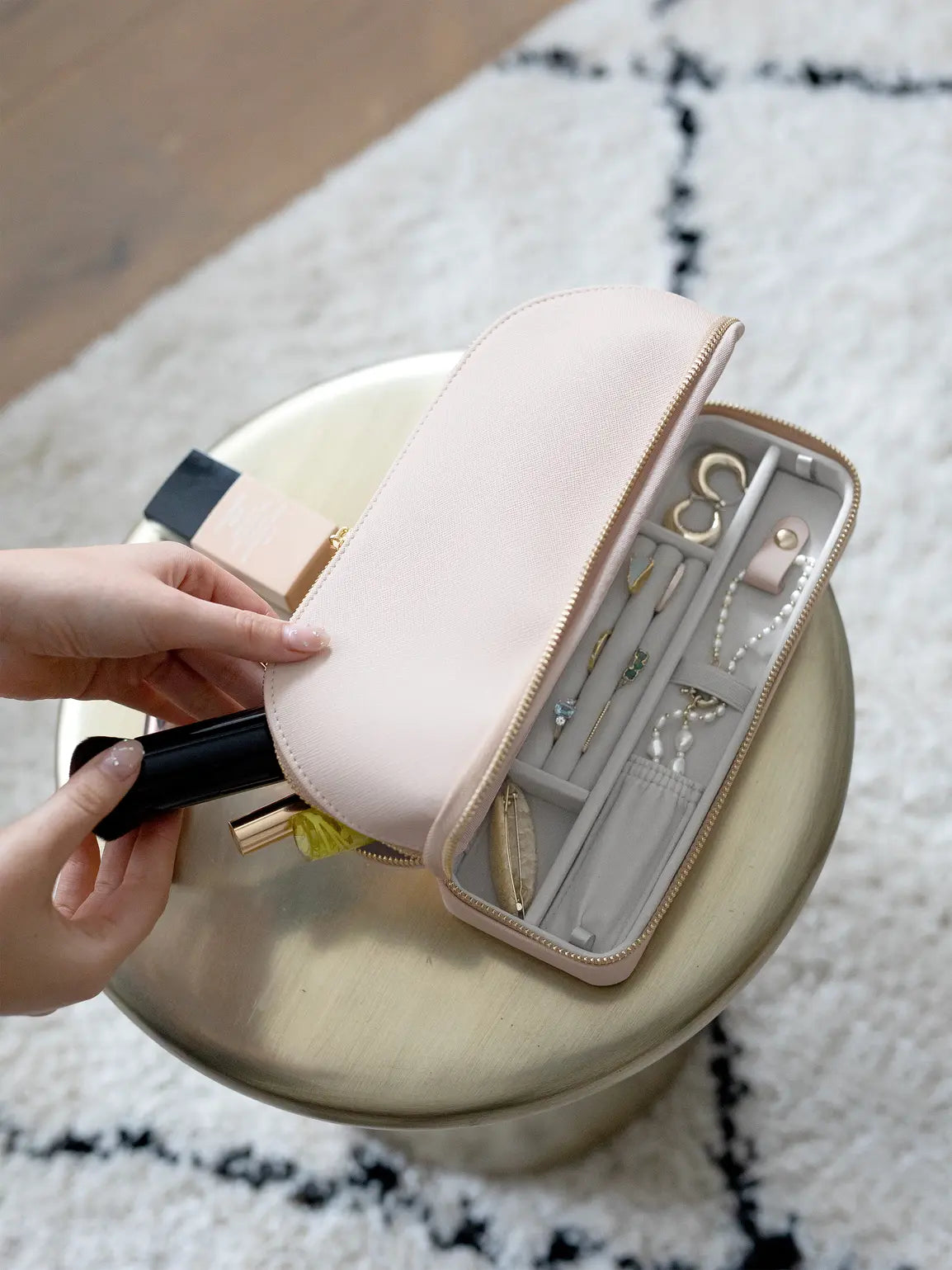 Stackers Blush Cosmetic and Jewellery Bag