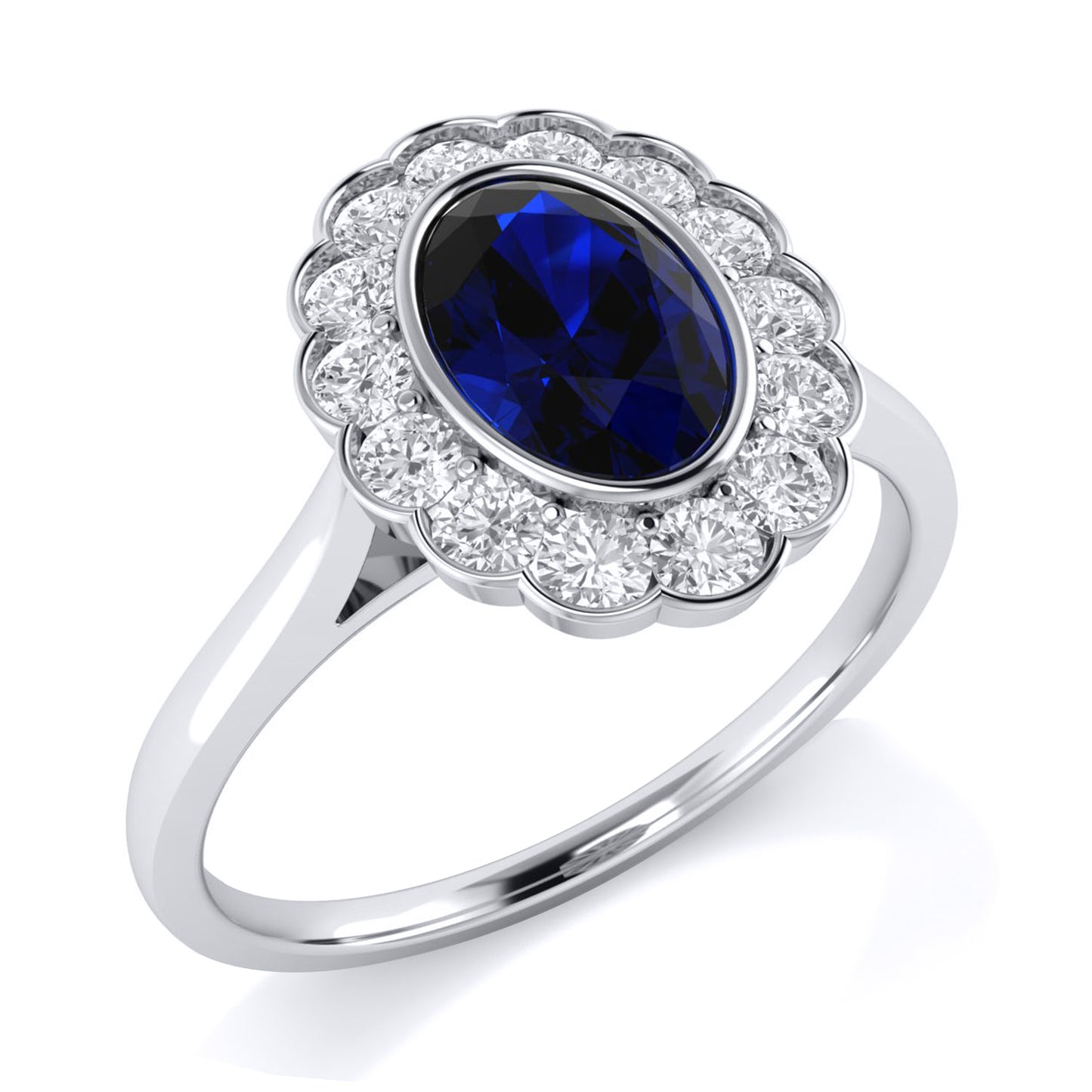 Oval Diamond and Colour Gemstone Ring