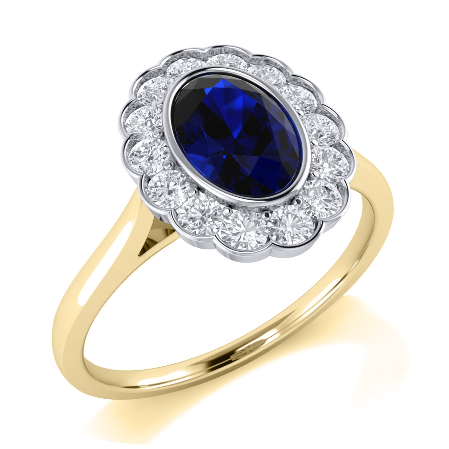 Oval Diamond and Colour Gemstone Ring