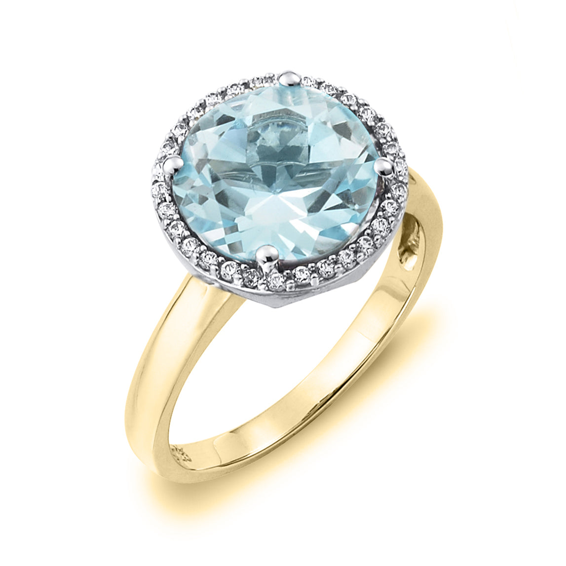 Blue Topaz and Diamond Ring