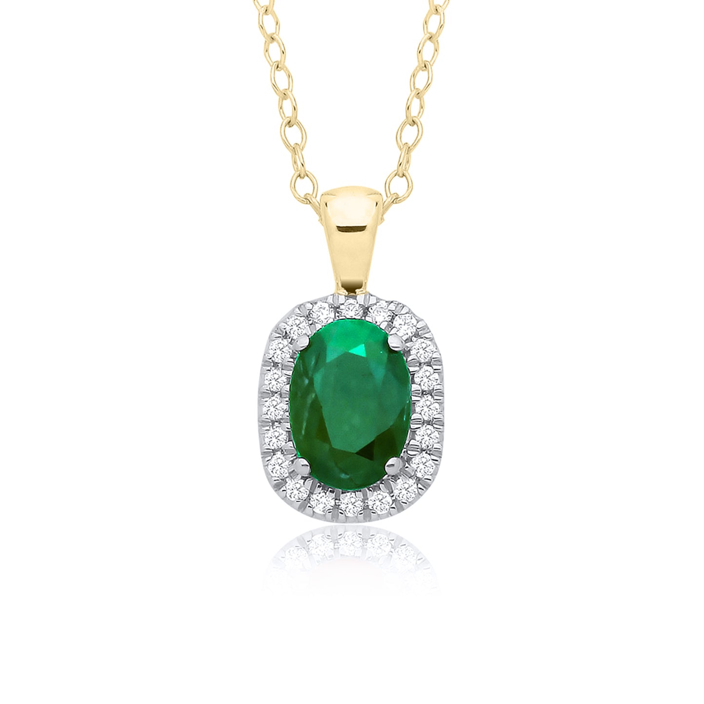 Diamond and oval colour stone pendant