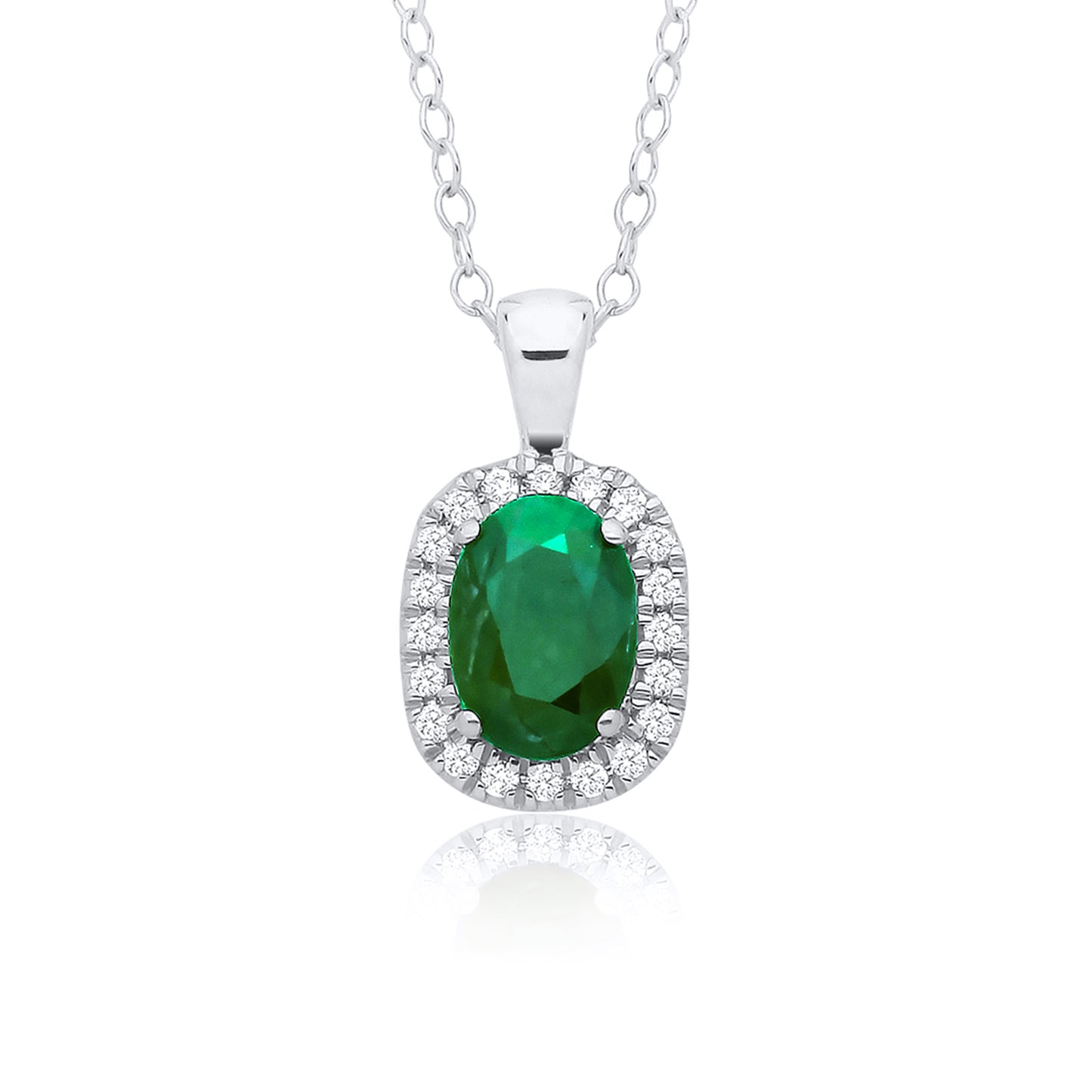 Diamond and oval colour stone pendant