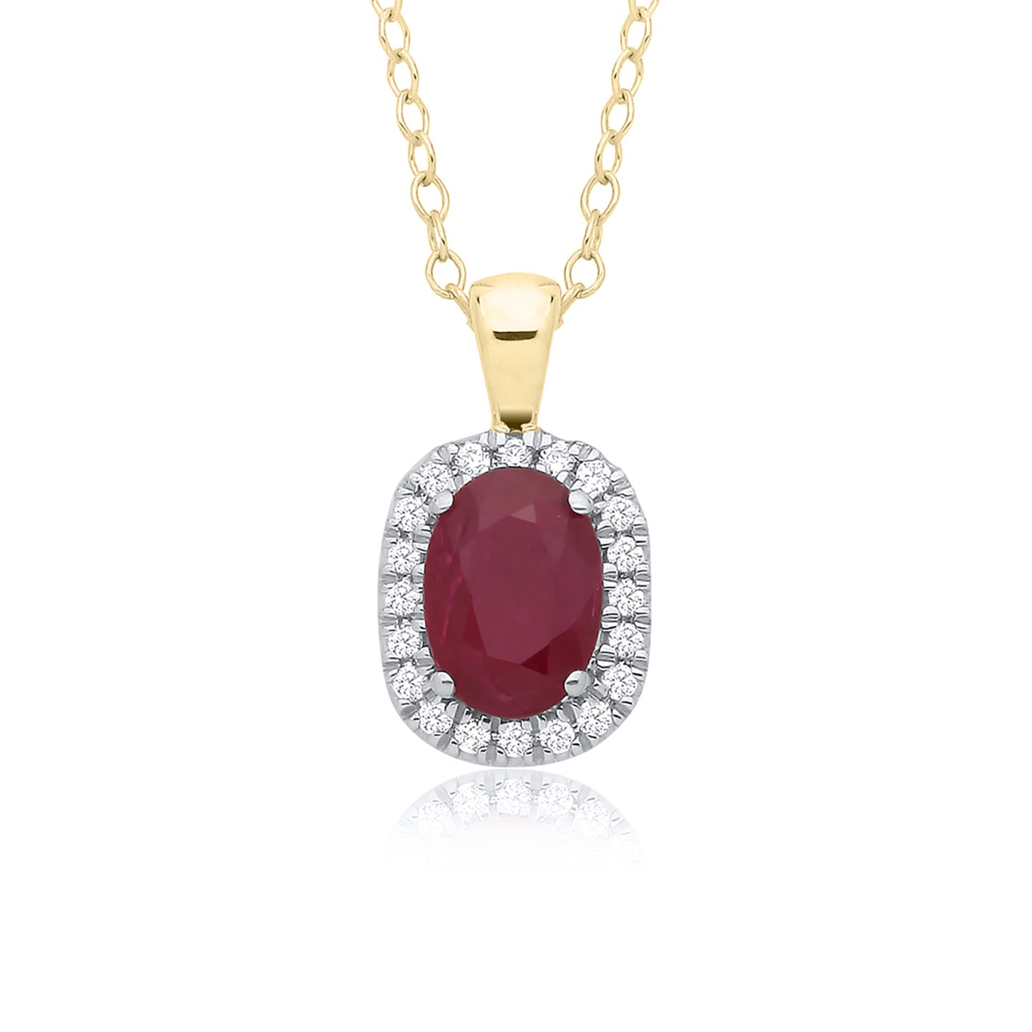 Diamond and oval colour stone pendant