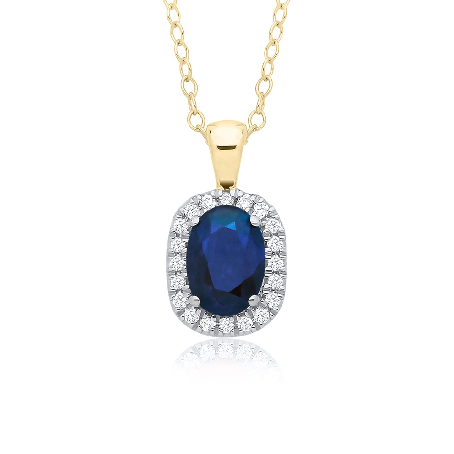 Diamond and oval colour stone pendant