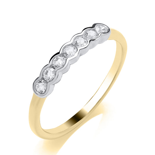 7 Stone Brilliant cut Diamond Ring