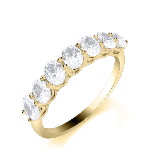 18ct Yellow Gold Oval Lab Diamond Band