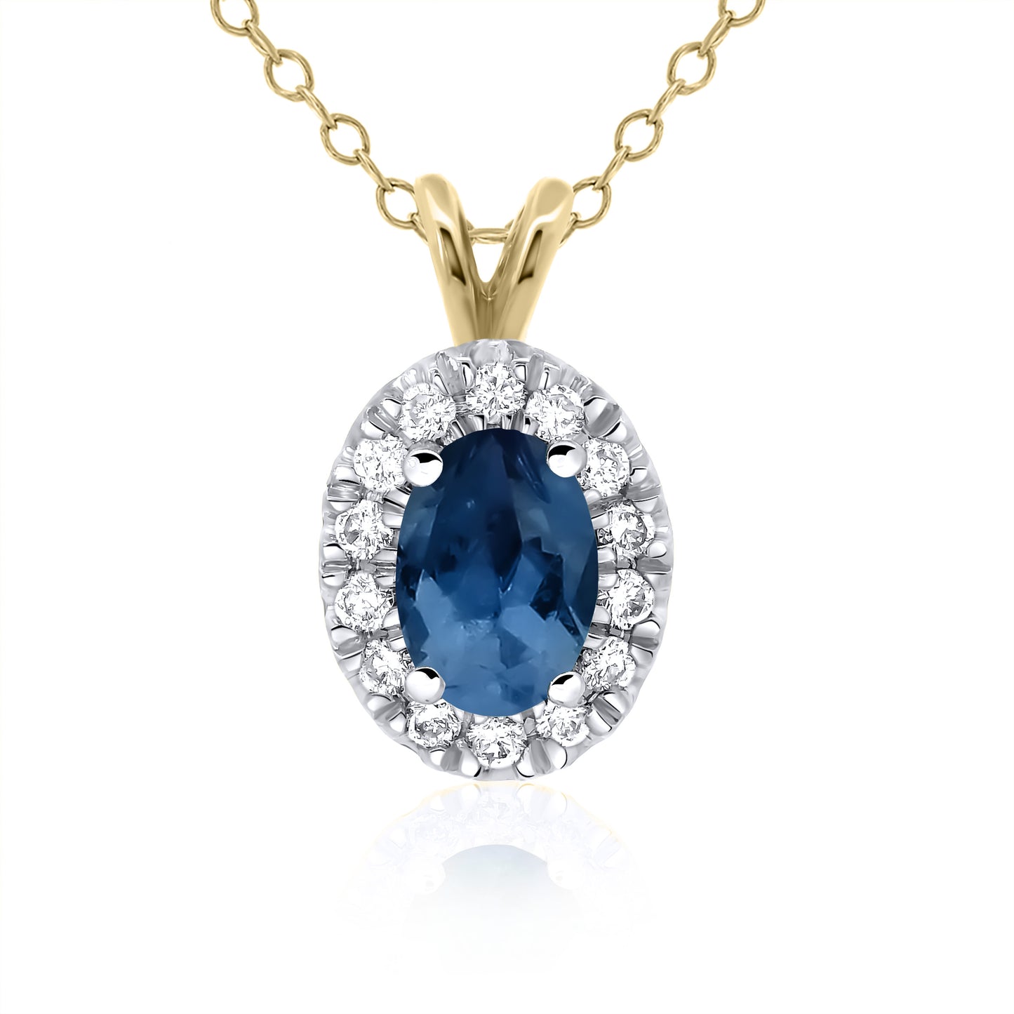 Emerald and Diamond Oval Halo Pendant