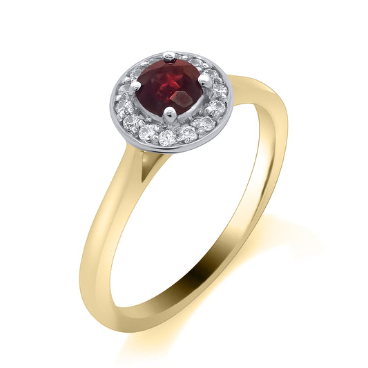 9ct Gold Ruby and Diamonds Ring