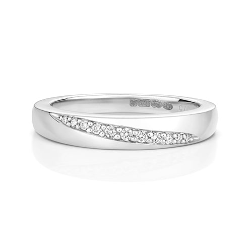 9ct White Gold and Diamond Wedding Band