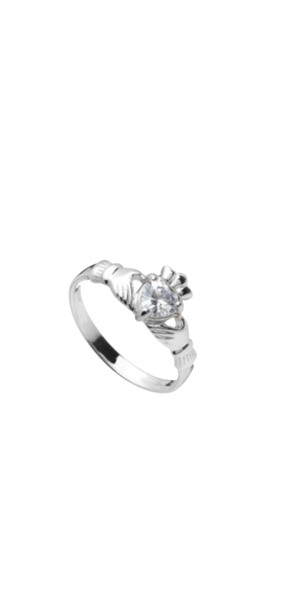 Sterling Silver Claddagh Ring with CZ
