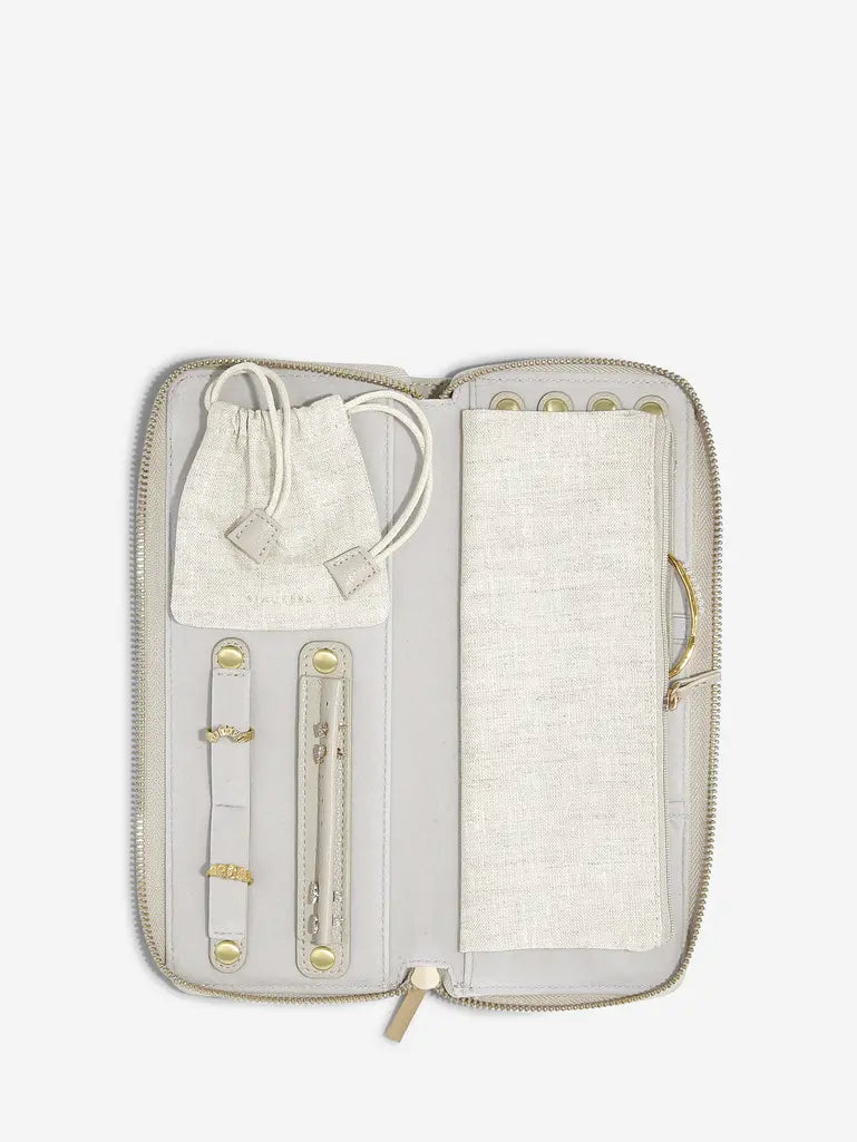Jewellery Roll - Linen/Oatmeal
