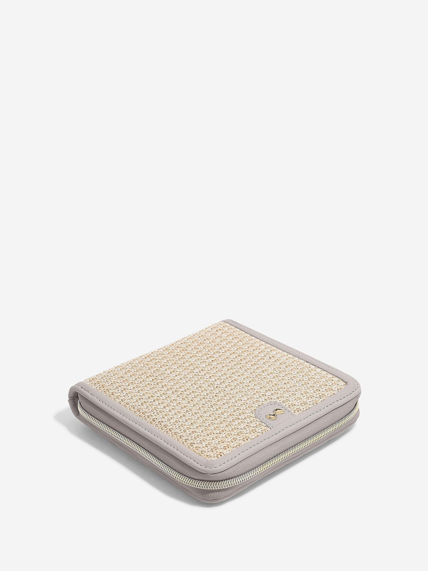 Square Jewelley Roll - Taupe/Raffia