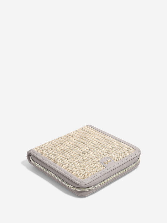Square Jewelley Roll - Taupe/Raffia