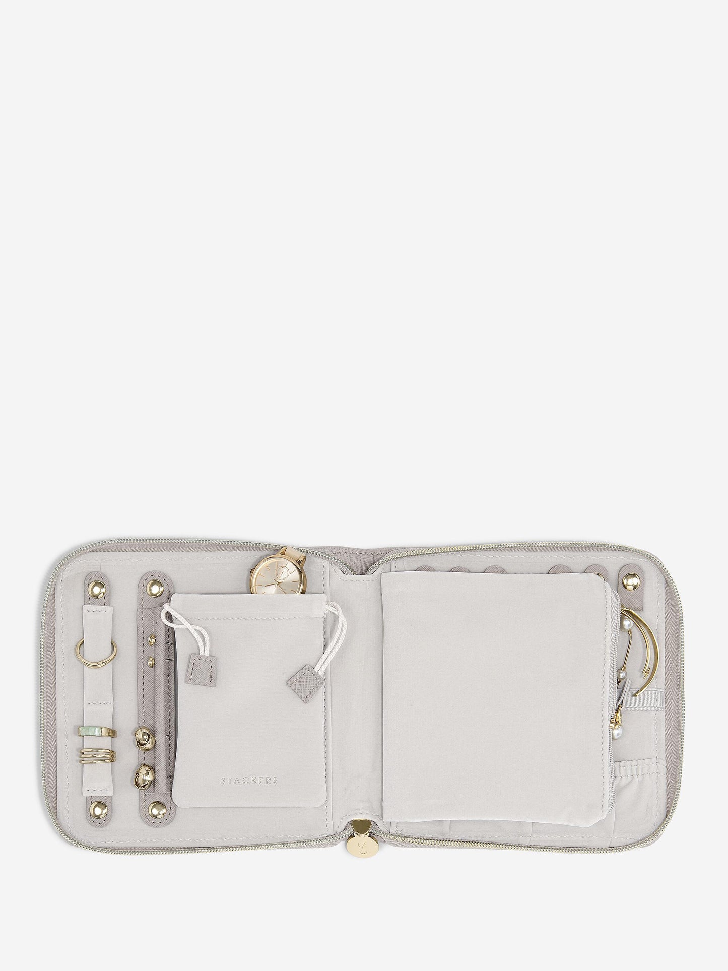 Square Jewelley Roll - Taupe/Raffia
