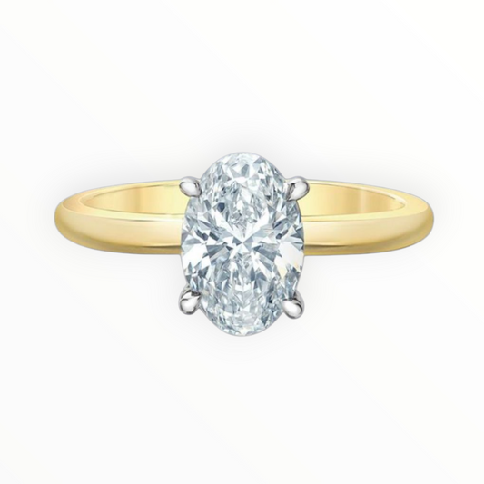 Oval Diamond Solitaire Ring