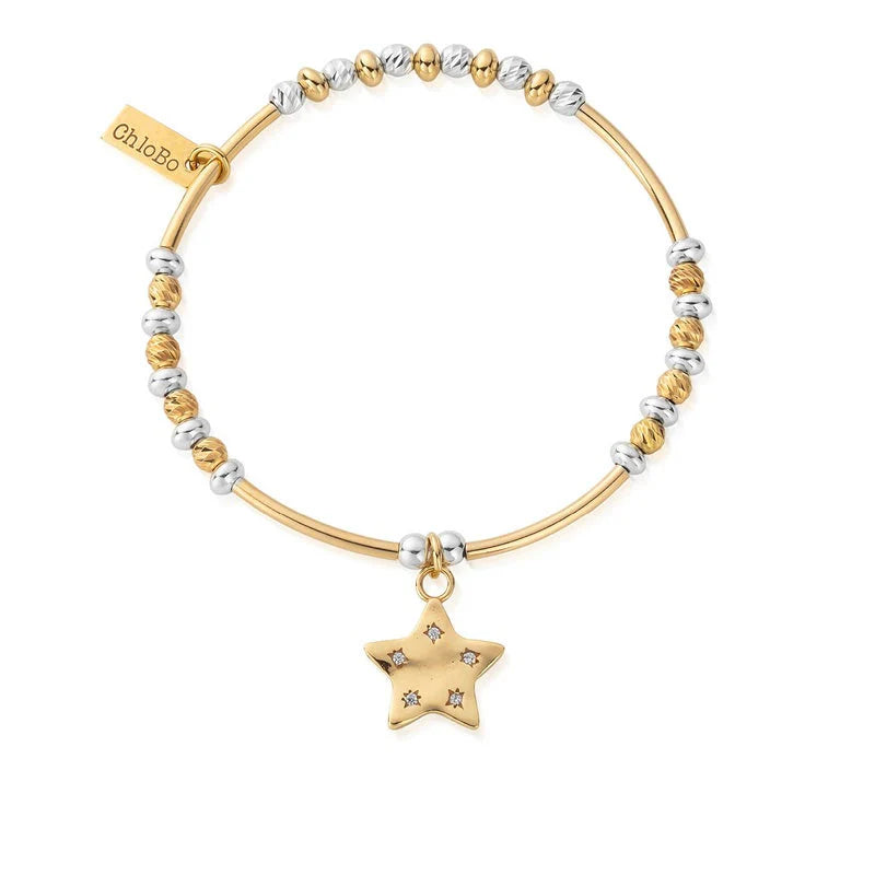 Mixed Metal Sparkle Star Bracelet