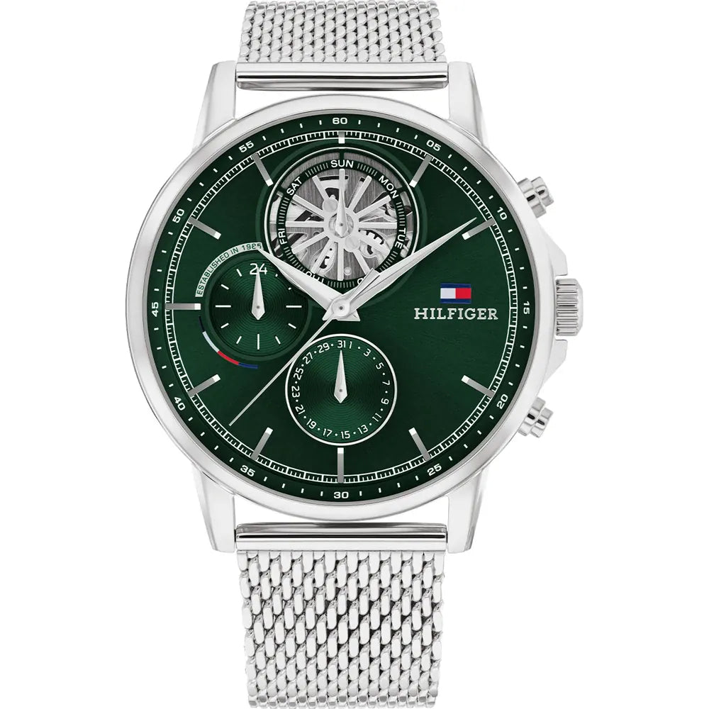 Tommy Hilfiger Green Dial Mesh Bracelet Watch